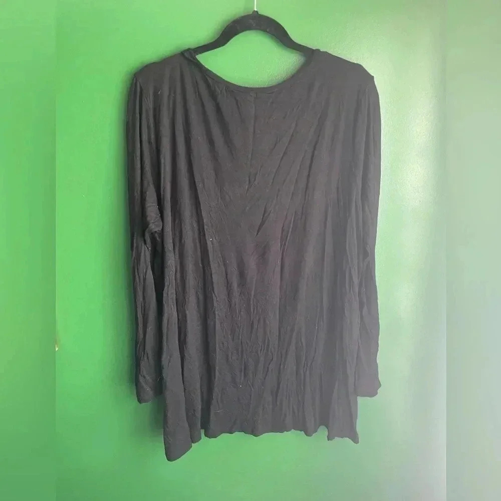 CLEARANCE! Derek‎ Heart Plus Size 2X Long Sleeve Black Shirt GUC! - Picture 4 of 4